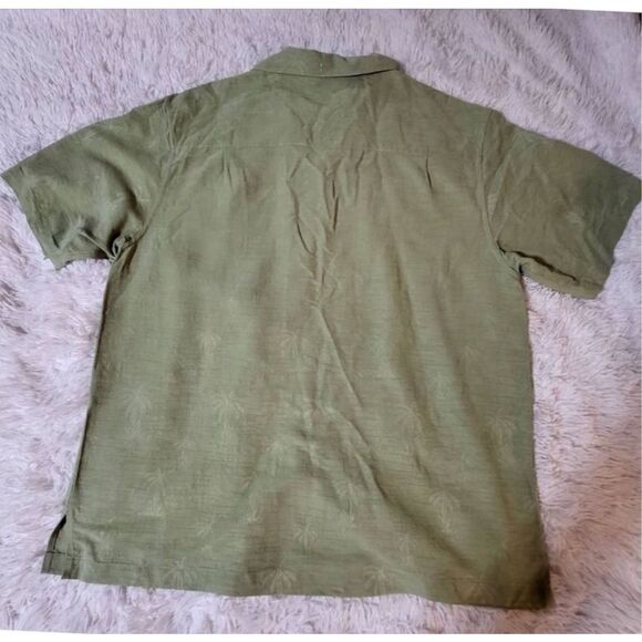 Mens short sleeve button-up Palm tree iguana pocket shirt L - Picture 4 of 7